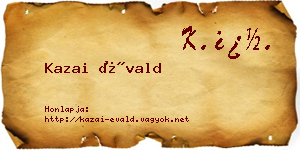 Kazai Évald névjegykártya